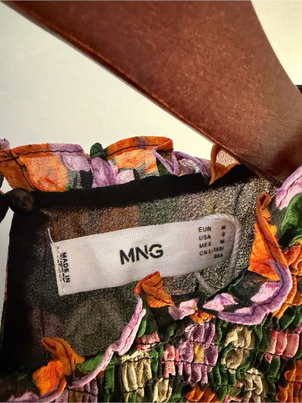 Mango Black Floral Smocked Yoke Maxi Dress - Picture 2 of 8
